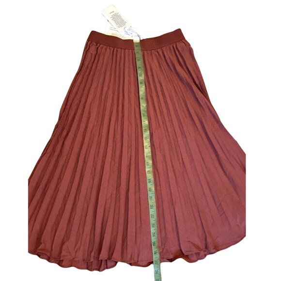 GRACE KARIN Women's Flared Pleated Ruffle Knitted Burnt Orange-Brown - Picture 9 of 14